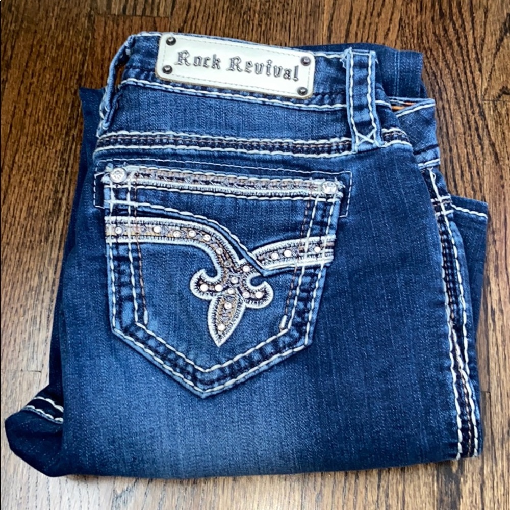 Rock revival blue jeans